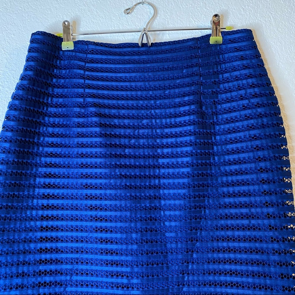 New York & Company Royal Mesh-Stripe Pencil Skirt - Picture 4 of 9